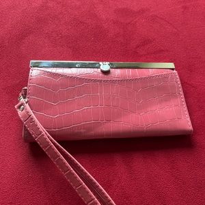 Pink Snakeskin wristlet